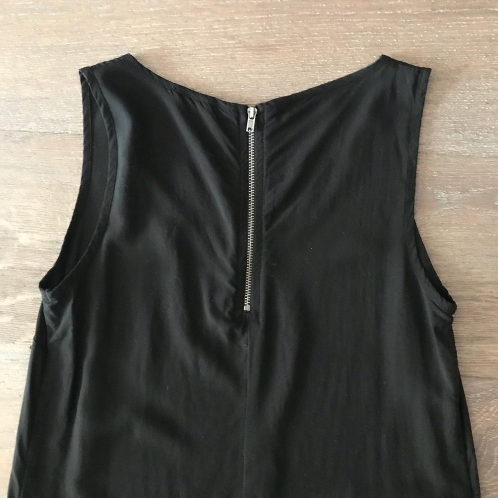 Splendid Black Dress with Leather Block Hem - Picture 4 of 6